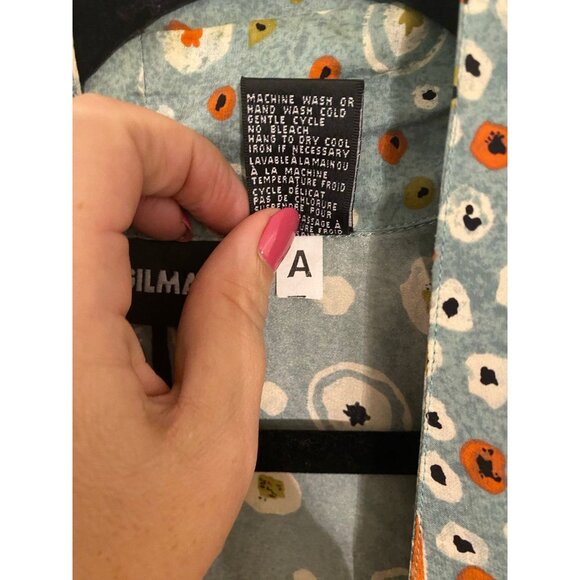 Diane Gilman 100% Silk Oversized Blazer Jacket Abstract Print Pockets Large - Picture 7 of 9